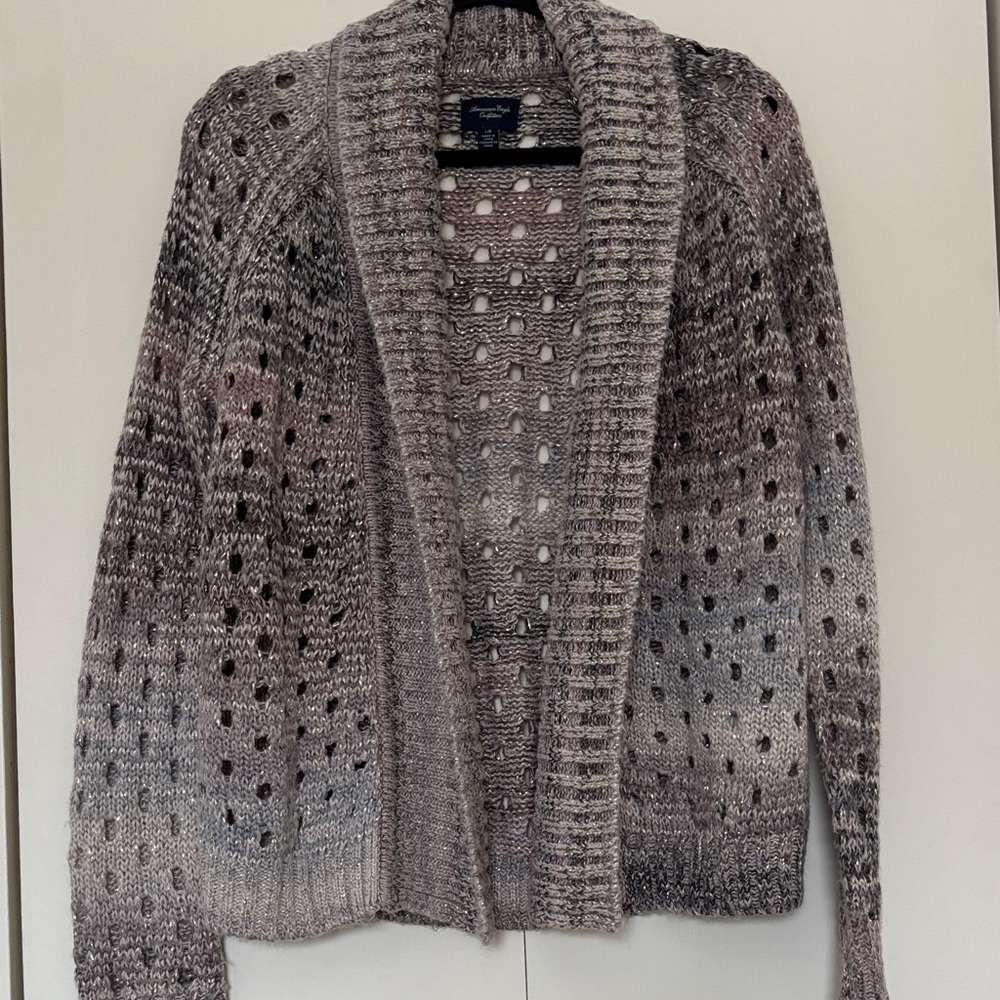 American Eagle Outfitters Multicolor Open-Knit Cardigan